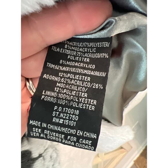 Alpine Studio size medium fuzzy fleece coat with deer & fur trim - Picture 4 of 4